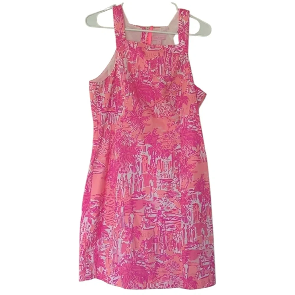Lilly Pulitzer Simone Shift Mini Dress Cheeky Melon Rule Breakers Size 10 - Picture 2 of 10